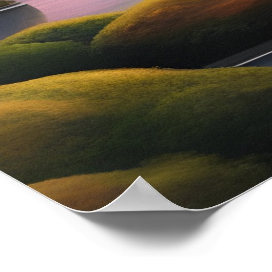 Japans landschap kersenbloesems en berg poster (Hoek)