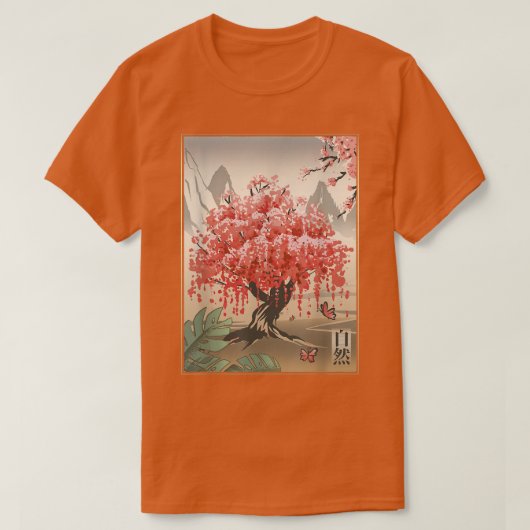 Japans landschap Sakura CherryBlosso T-shirt (Design voorkant)