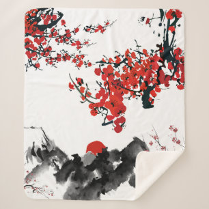 Japans landschap Sherpa Blanket Sherpa Deken