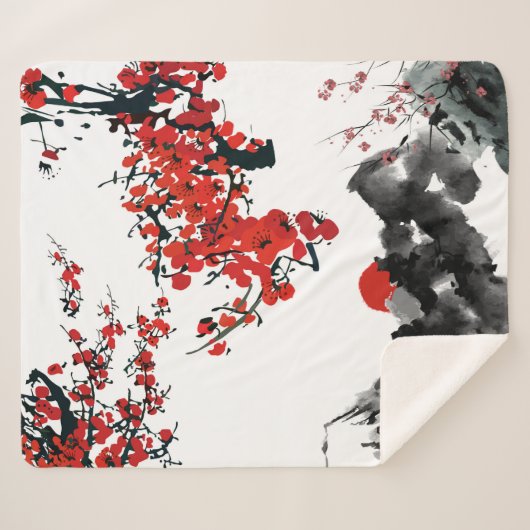 Japans landschap Sherpa Blanket Sherpa Deken (Voorkant (horizontaal))