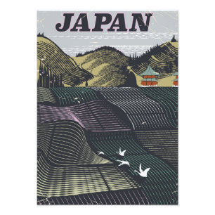 Japans landschap vintage reisposter foto afdruk