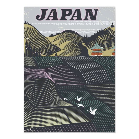 Japans landschap vintage reisposter foto afdruk (Voorkant)