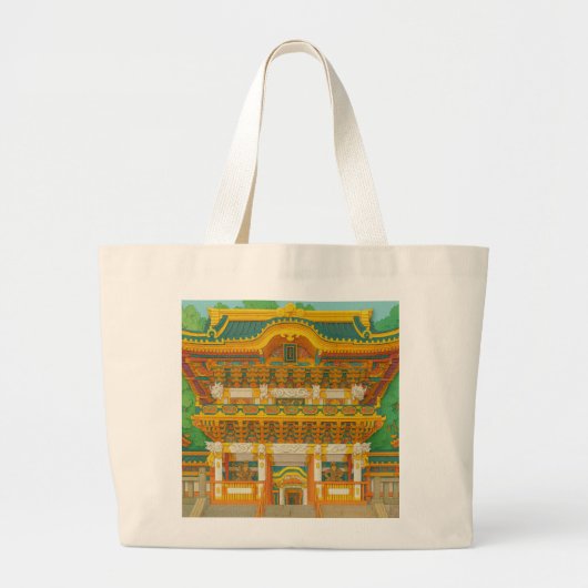 JAPANS LANDSCHAP | Yomeimon Gate | papiersnijden Grote Tote Bag (Voorkant)