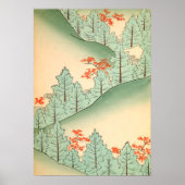 Japans Landschapsillustratie Print Poster (Voorkant)