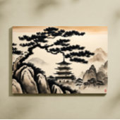Japans Landschapsinkt Schilderen Canvas Afdruk