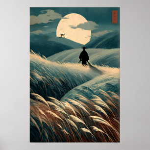 Japans landschapsprint Maneschijnheuvels, Torii-po Poster