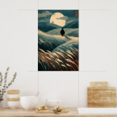 Japans landschapsprint Maneschijnheuvels, Torii-po Poster (Keuken)