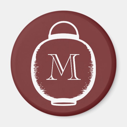 Japans Lantern Monogram Magneet (Voorkant)