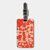Japans Leaf Print, Mandarijns Oranje Bagagelabel (Voorkant verticaal)