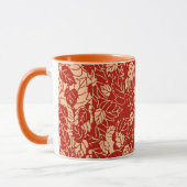 Japans Leaf Print, Mandarijns Oranje Mok (Links)