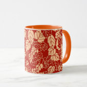 Japans Leaf Print, Mandarijns Oranje Mok (Voorkant rechts)