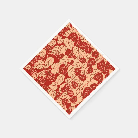 Japans Leaf Print, Mandarijns Oranje Servetten (Hoek)