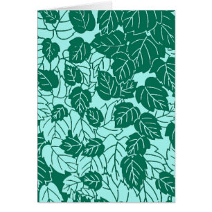 Japans Leaf Print, Turquoise en Aqua