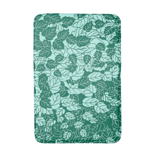 Japans Leaf Print, Turquoise en Aqua Badmat (Voorkant Verticaal)