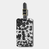 Japans Leaf Print, zwart en wit Bagagelabel (Voorkant verticaal)