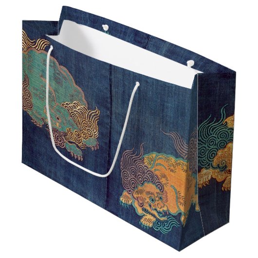Japans leeuwenpatroon Groot Cadeauzakje (Voorkant Gekanteld)