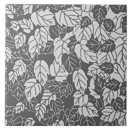 Japans leren afdrukken, licht en donkergrijs / gri tegeltje (Voorkant)