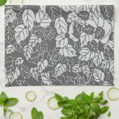 Japans leren afdrukken, licht en donkergrijs / gri theedoek (Gevouwen)