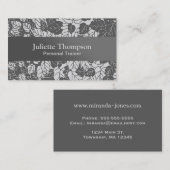 Japans leren afdrukken, licht en donkergrijs / gri visitekaartje (Voorkant / Achterkant)