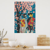 Japans Lesbisch Paar Genieten Sakura Poster (Keuken)