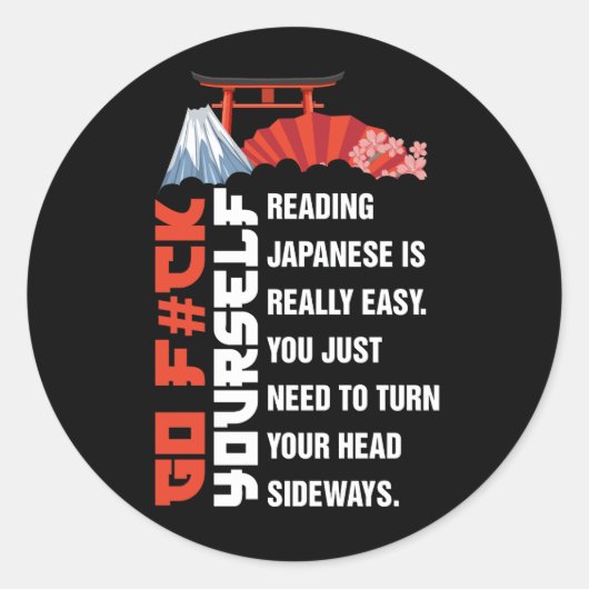 Japans lezen echt makkelijk student citaten gaan f ronde sticker (Voorkant)