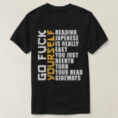 Japans lezen is heel eenvoudig Shirt, grappige Sar T-shirt (Design voorkant)