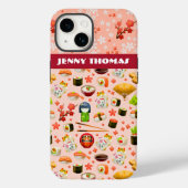 Japans liefdessushi-visschotel op roze Case-Mate iPhone case (Achterkant)