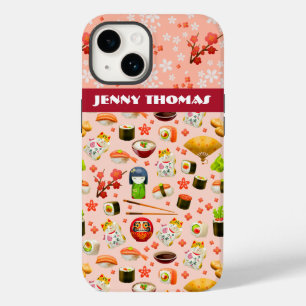 Japans liefdessushi-visschotel op roze Case-Mate iPhone 14 hoesje