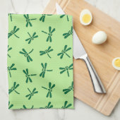 Japans liftpatroon, licht-geelgroen theedoek (Quarter Fold)