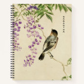 Japans  Lila Sparrow Spiral Notitieboek (Voorkant)