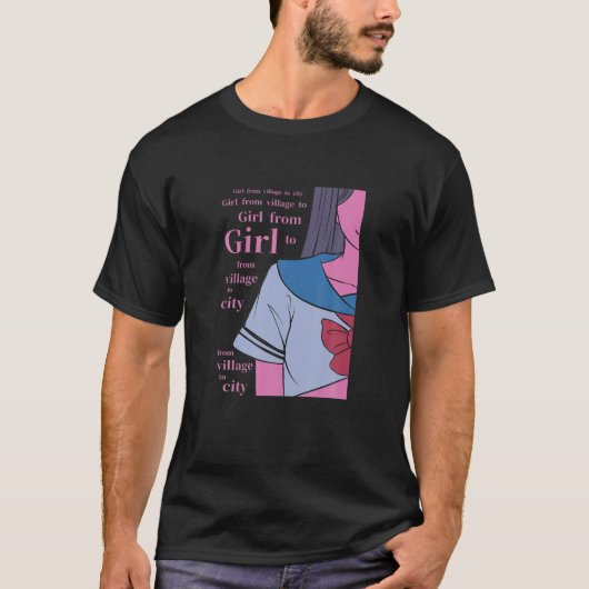 Japans Lofi Girl Anime Character - Japanse esthet T-shirt (Voorkant)