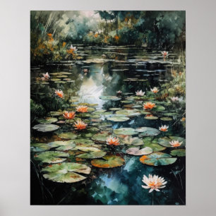 Japans Lotus Bloemenvijver Art Print Poster