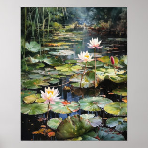 Japans Lotus Bloemenvijver Art Print Poster