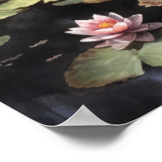 Japans Lotus Bloemenvijver Art Print Poster (Hoek)