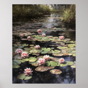 Japans Lotus Bloemenvijver Art Print Poster