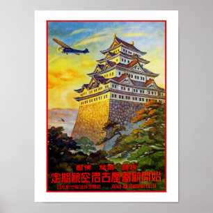Japans luchtvervoer met Pagoda Poster