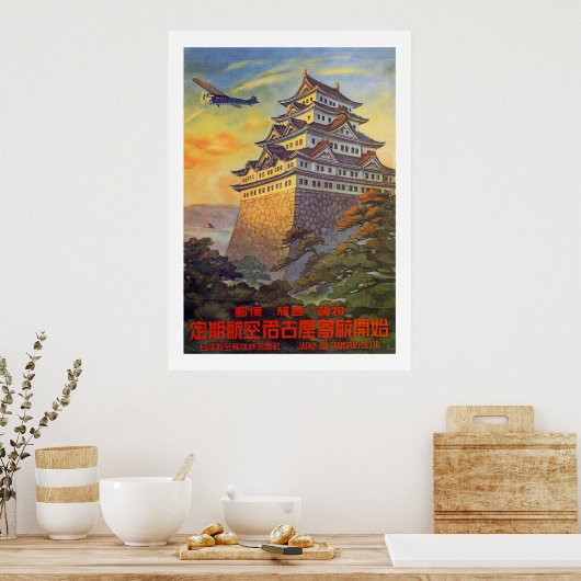 Japans luchtvervoer met Temple Poster (Keuken)