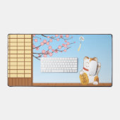 Japans Lucky Calico Cat, Maneki Neko Bureaumat (Keyboard & Muis)