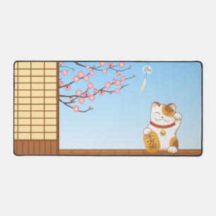 Japans Lucky Calico Cat, Maneki Neko Bureaumat