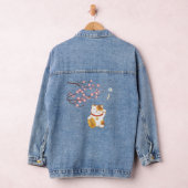 Japans Lucky Calico Cat, Maneki Neko Denim Jacket (Hangar)