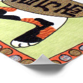 Japans Lucky Calico Cat Maneki Neko Folk Art Poster (Hoek)