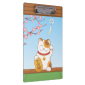 Japans Lucky Calico Cat, Maneki Neko Klembord (Rechts)
