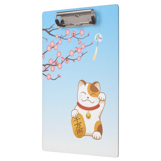 Japans Lucky Calico Cat, Maneki Neko Klembord (Links)