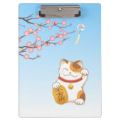 Japans Lucky Calico Cat, Maneki Neko Klembord (Voorkant)