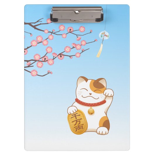 Japans Lucky Calico Cat, Maneki Neko Klembord (Voorkant)