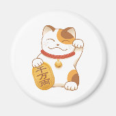 Japans Lucky Calico Cat, Maneki Neko Magneet (Voorkant)