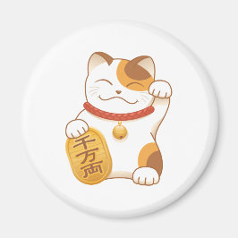 Japans Lucky Calico Cat, Maneki Neko Magneet