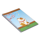 Japans Lucky Calico Cat, Maneki Neko Notitieboek (Rechterzijde)
