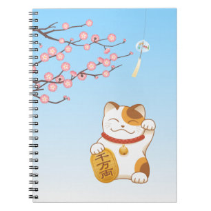 Japans Lucky Calico Cat, Maneki Neko Notitieboek