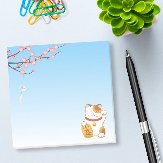 Japans Lucky Calico Cat, Maneki Neko Post-it® Notes